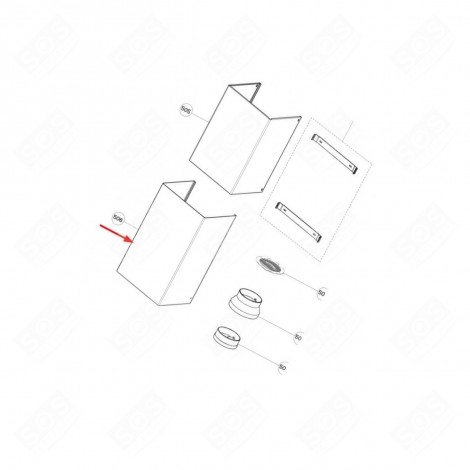 UNTERER SCHORNSTEIN DUNSTABZUGSHAUBE - 133.0036.928