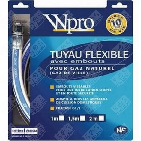 GASSCHLAUCH FÜR ERDGAS LÄNGE 1 M , 10 JAHRE HALTBAR BACKOFEN, KÜCHENHERD - 481981729007