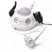 Block 6 Steckdosen rund - Überspannungsschutz