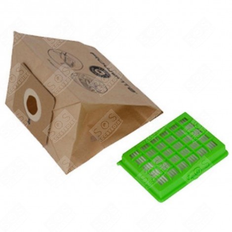 6ER PACK PAPIER-STAUBSAUGERBEUTEL UND 1 HEPA-FILTER STAUBSAUGER - ZR004101