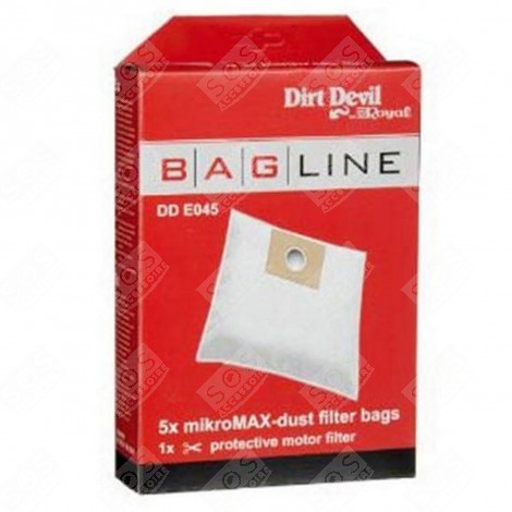 5ER PACK STAUBSAUGERBEUTEL + 1 VORFILTER STAUBSAUGER - 7010022