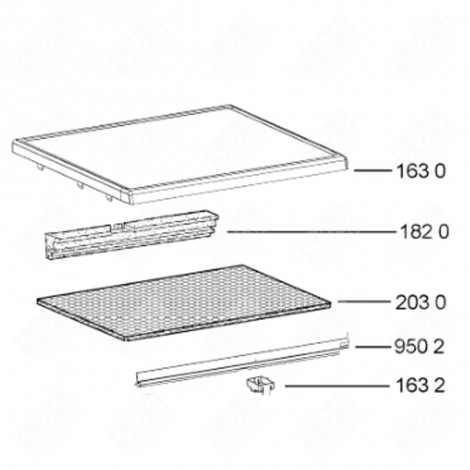 OBERTEIL EDELSTAHL (KENNZEICHEN 163 0) ORIGINAL GESCHIRRSPÜLER, SPÜLMASCHINE - 481010565816, C00325291