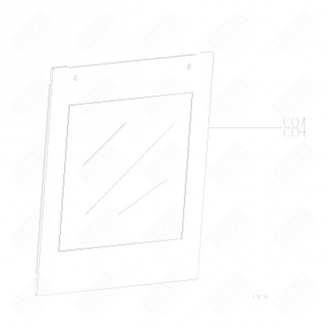 ÄUSSERE GLAS (MARKIERUNG 884) 593X406,3 MM BACKOFEN, KÜCHENHERD - 210442344