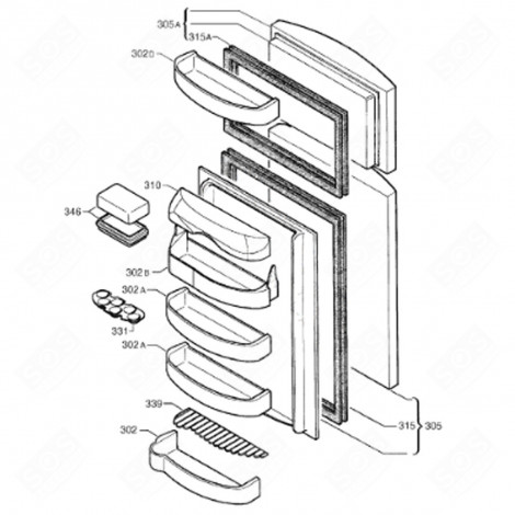 ORIGINALER KÜHLSCHRANKTÜR DICHTUNG (KENNZEICHNUNG 315) KÜHLSCHRANK, GEFRIERSCHRANK - 2144821309