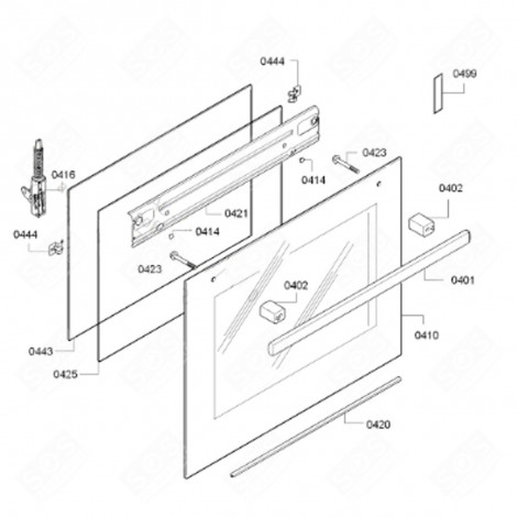 ORIGINAL FRONTSCHEIBE (KENNZEICHEN 0410) BACKOFEN, KÜCHENHERD - 00688417