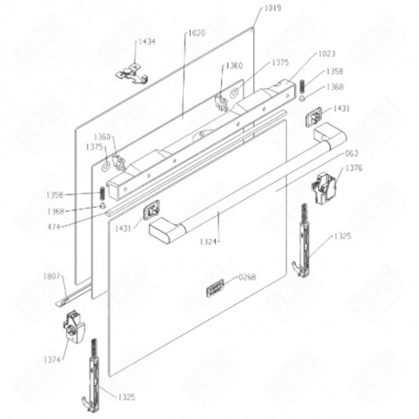 AUSSENGLAS (KENNZEICHEN 063) BACKOFEN, KÜCHENHERD - 472205
