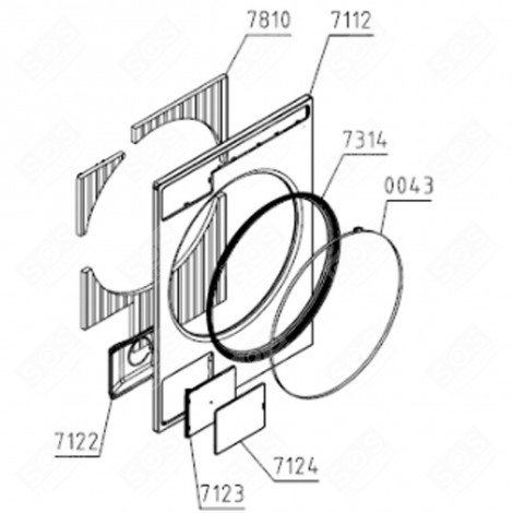 FRONTTEIL W.FIL.WM-75/85.1 (KENNZEICHEN 7112) WASCHMASCHINE - 561140