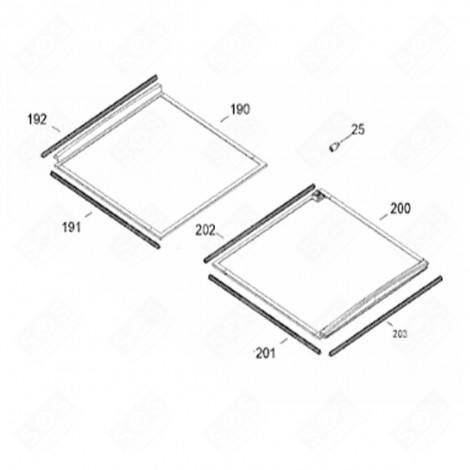 OBERDECKEL 400,9X423,3MM (KENNZEICHEN 200) KÜHLSCHRANK, GEFRIERSCHRANK - 9746917