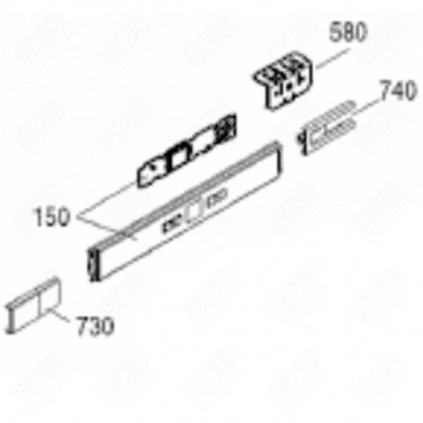 GEHÄUSE DER BEDIENFELDPLATINE (KENNZEICHNUNG 150) KÜHLSCHRANK, GEFRIERSCHRANK - 6125336