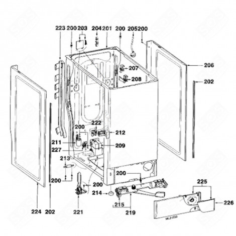 NETZTEILABDECKUNG FÜR FAGOR-WASCHMASCHINE (KENNZEICHNUNG 209) WASCHMASCHINE - 55X6587