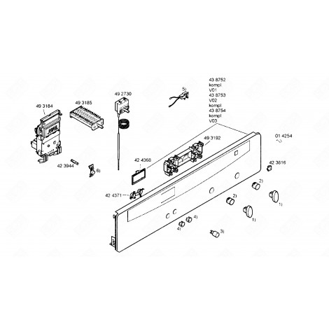 SCHALTER (KENNZEICHNUNG 49 3185) BACKOFEN, KÜCHENHERD - 00493185
