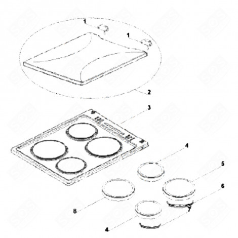 ELEKTRISCHE PLATTE (KENNZEICHNUNG 4) BACKOFEN, KÜCHENHERD - 45901