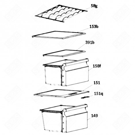 GEMÜSEFACH (KENNZEICHEN 149) KÜHLSCHRANK, GEFRIERSCHRANK - 49039173