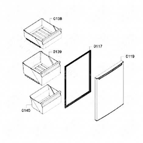 SCHUBLADE (NR. 0140) ORIGINAL 383X267X210 MM KÜHLSCHRANK, GEFRIERSCHRANK - 00778621