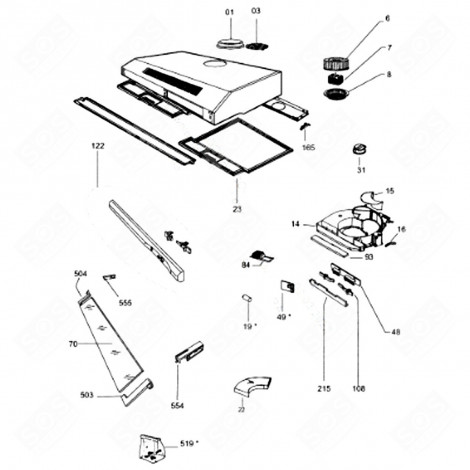 SILBERNER STREIFEN (KENNUNG 122) ORIGINAL DUNSTABZUGSHAUBE - C00308008