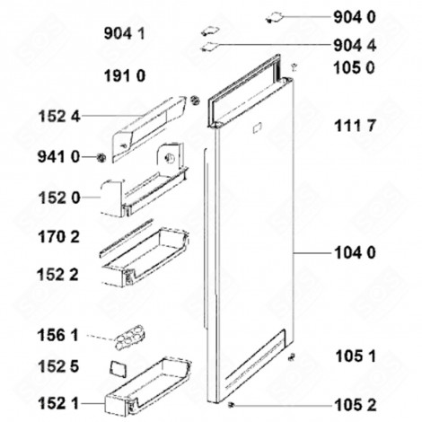 JOINT DE PORTE RÉFRIGÉRATEUR KÜHLSCHRANK, GEFRIERSCHRANK - C00536743