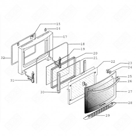 ISOLIERTE ZWISCHENSTÜCK GITTER (KENNUNG 28) BACKOFEN, KÜCHENHERD - C00130498