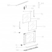 Innere Türscheibe, linkes Teil (Kennzeichnung 290) 424X404 mm