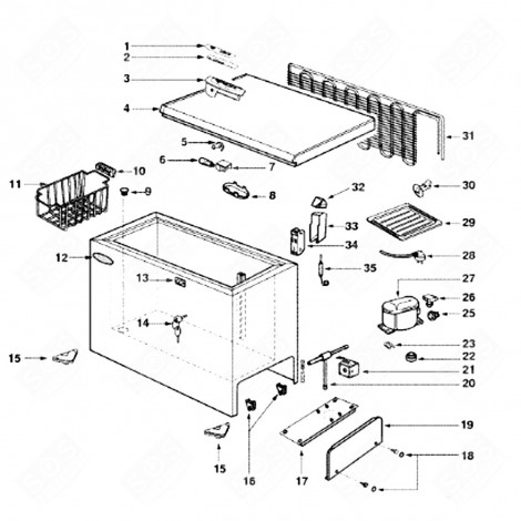 LICHTVERTEILER (KENNUNG 8) KÜHLSCHRANK, GEFRIERSCHRANK - 45X9663