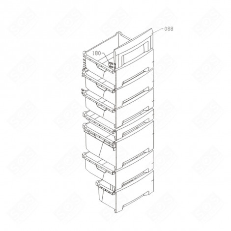 OBERTÜR (KENNZEICHNUNG 088) KÜHLSCHRANK, GEFRIERSCHRANK - G151517