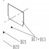Innenscheibe + Riegel (Bezug b13 + b17)
