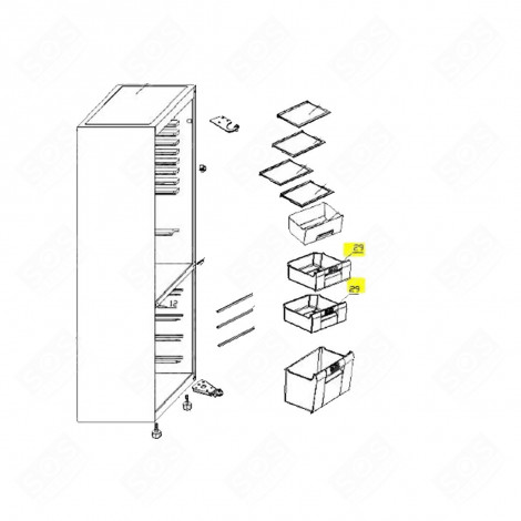 OBERFACH ODER MITTLERES FACH KÜHLSCHRANK, GEFRIERSCHRANK - 578C13