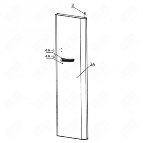 KÜHLSCHRANKTÜR (KENNZEICHEN 3A) KÜHLSCHRANK, GEFRIERSCHRANK - FR001711