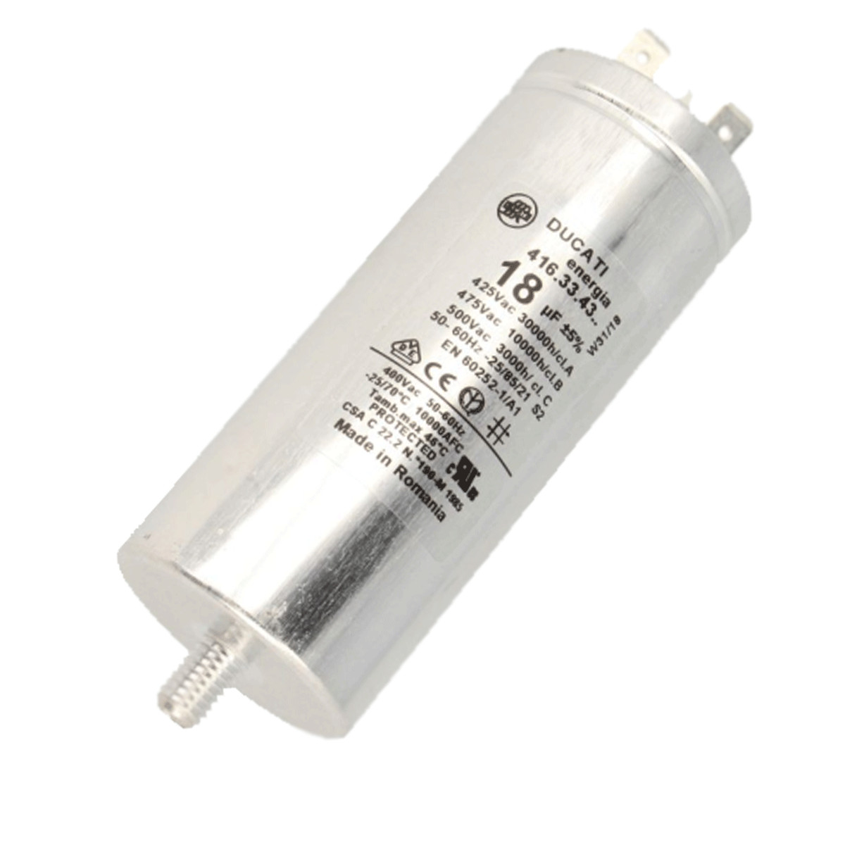 Kondensator 18µf INDESIT, ARISTON HOTPOINT, BAUKNECHT, IGNIS 